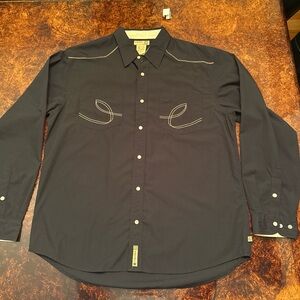 Ezekiel Black pearl snaps Casual Button Down western Shirt
